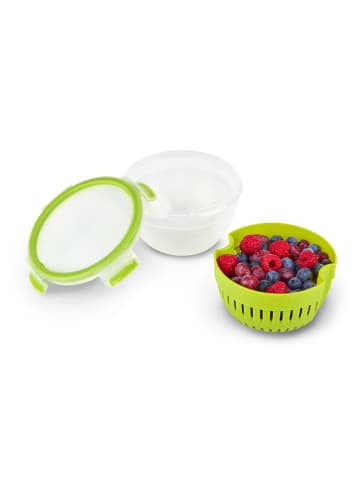 Emsa Pojemnik "Clip & Go" w kolorze zielonym na owoce - 1,1 l