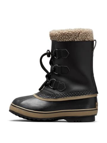 Sorel Leder-Winterstiefel "Yoot Pac" in Schwarz