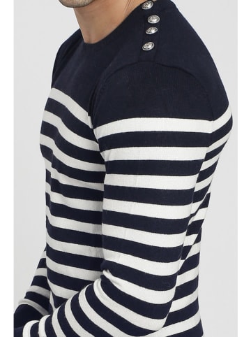 C& Jo Pullover in Dunkelblau/ Weiß