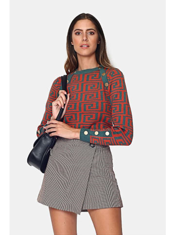 C& Jo Pullover in Rot/ Grün