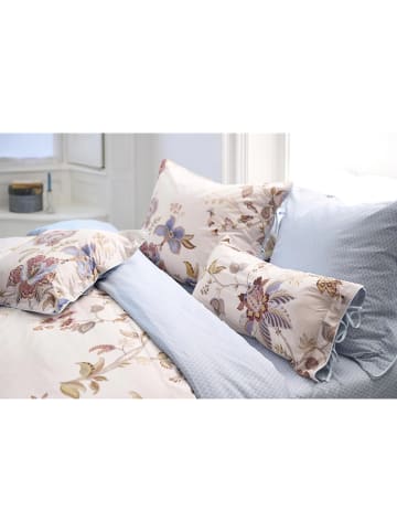 PiP Studio Perkal-Bettwäsche-Set "Cece Fiore" in Creme/ Hellblau