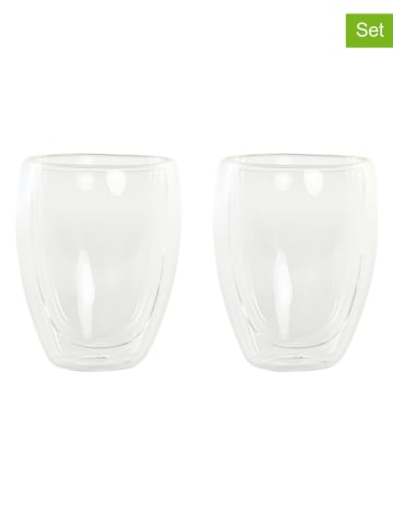 Alexandra House 2er-Set: Jumbotassen in Transparent - 380 ml