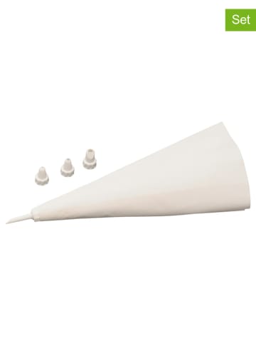Zenker 5-delige set: spuitzakken met opzetstukken wit - (H)31 cm