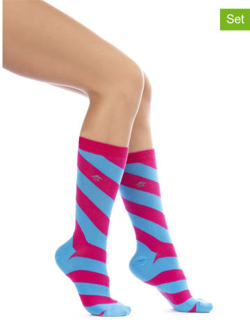 Ozzy & The Socks House Skarpety (3 pary) w kolorze błękitno-różowym