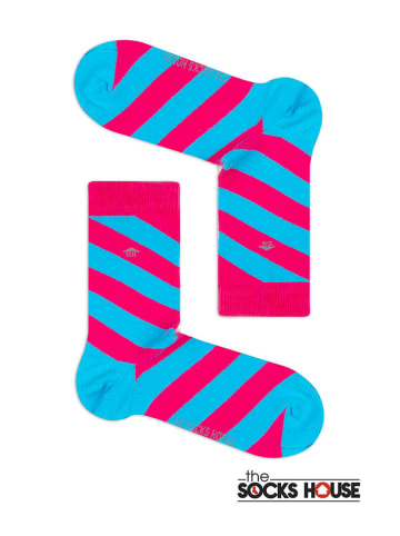 Ozzy & The Socks House Skarpety (3 pary) w kolorze błękitno-różowym