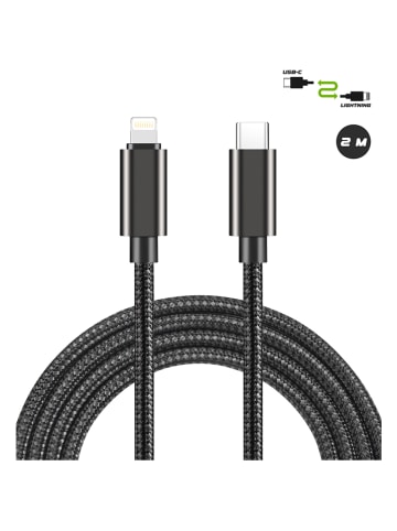 SWEET ACCESS Kabel USB-C-Lightning w kolorze czarnym - dł. 2 m