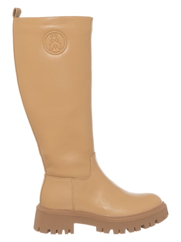Patrizia Pepe Leder-Stiefel in Beige