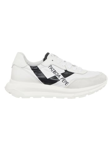Patrizia Pepe Leren sneakers wit/zwart