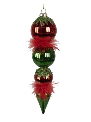 Clayre & Eef Kerstbal rood/groen - (H)23 x Ø 6 cm