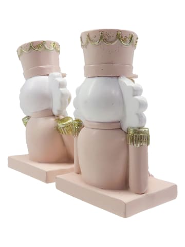 Clayre & Eef 2-delige set: kerstsok-haken lichtroze