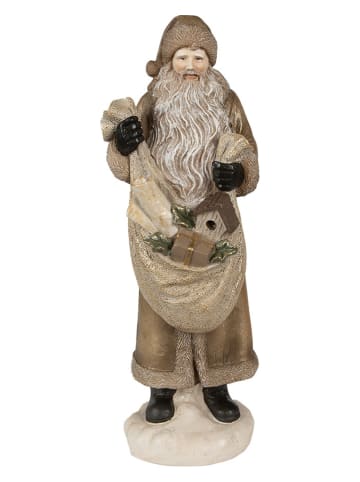Clayre & Eef Decoratief figuur "Kerstman" goudkleurig - (H)30 cm