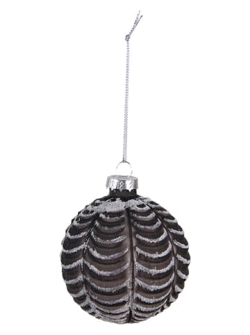 Clayre & Eef 4-delige set: kerstballen zwart - Ø 8 cm