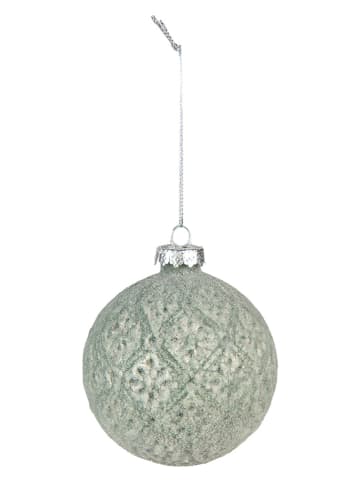Clayre & Eef 4-delige set: kerstballen groen - Ø 8 cm