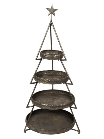 Clayre & Eef Etagere in Gold - (H)102 x Ø 47 cm