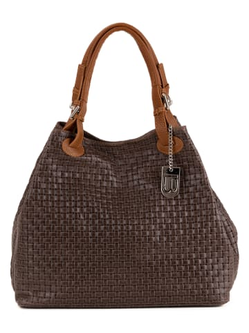 Lucca Baldi Skórzany shopper bag "Fosdinovo" w kolorze brązowym - 37 x 45 x 15 cm