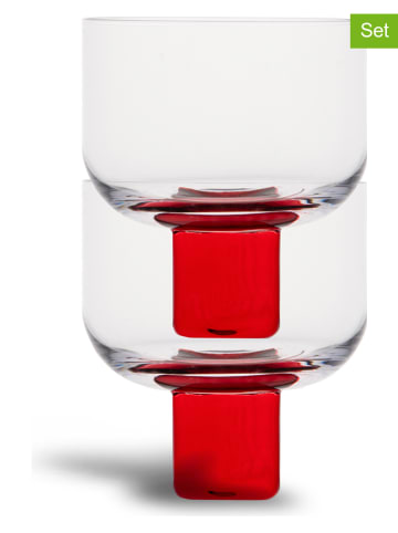 Byon 2er-Set: Gläser "Victoria" in Transparent/ Rot - 350 ml