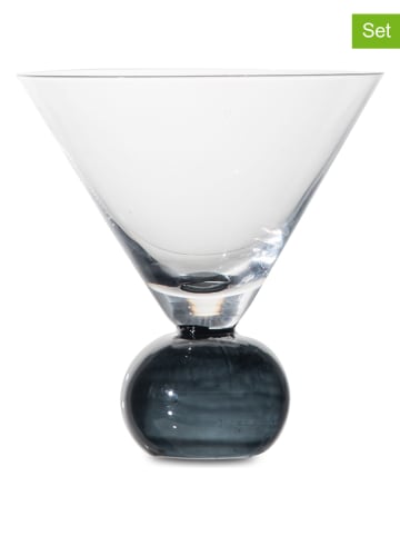 Byon 2-delige set: glazen "Spice" transparant/donkerblauw - 240 ml
