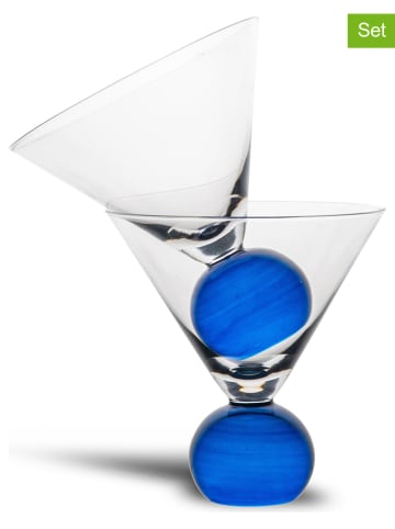 Byon 2-delige set: glazen "Spice" transparant/blauw - 240 ml