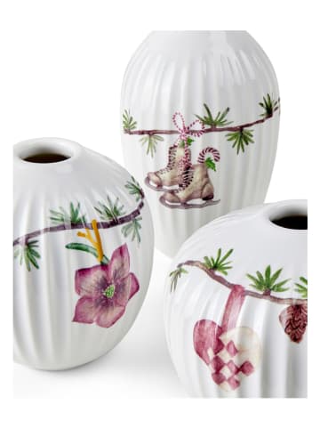 Kähler 3-delige set: vazen "Hammershøi Christmas" wit - (H)8,5 x Ø 3 cm