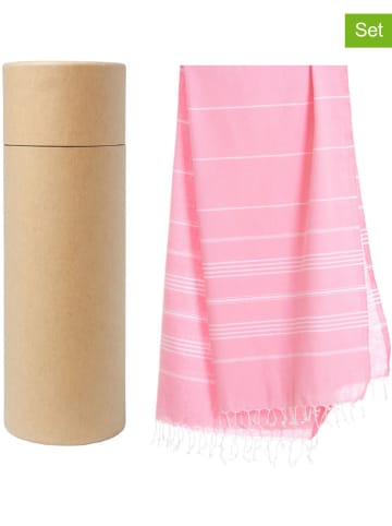 Towel to Go 2tlg. Set: "Wellness & Spa" in Rosa