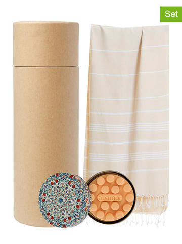 Towel to Go 2tlg. Set: "Christmas Wellness & Spa" in Creme