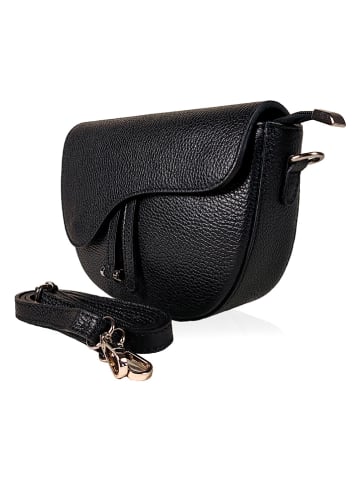 ORE10 Leren schoudertas "Desire" zwart - (B)25 x (H)16 x (D)6 cm
