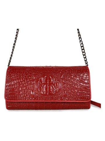 ORE10 Skórzana torebka "Maris" w kolorze czerwonym - 25 x 14 x 4 cm