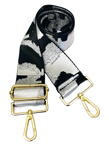 ORE10 Pasek ''Square'' w kolorze srebrnym do torebki - dł. 120 cm