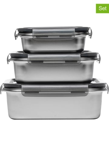 3-delige set: vershouddozen zilverkeurig