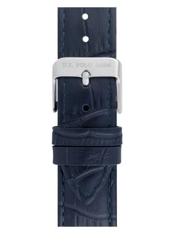 U.S. Polo Assn. Kwartshorloge donkerblauw/zilverkleurig