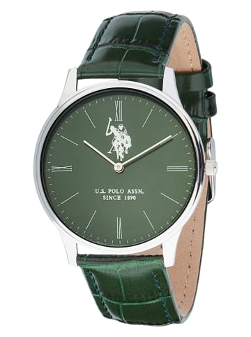 U.S. Polo Assn. Quarzuhr in Grün/ Silber