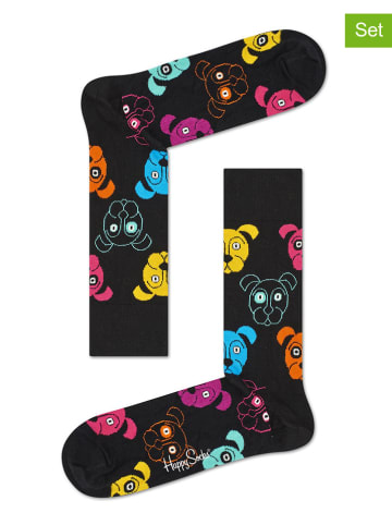 Happy Socks 2-delige set: sokken zwart/meerkleurig
