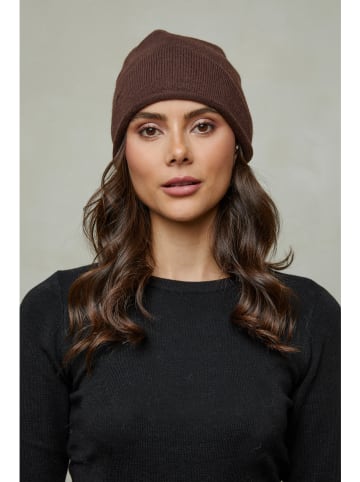 Soft Cashmere Czapka w kolorze brązowym