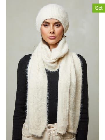 Soft Cashmere Accessoire-Set in Creme