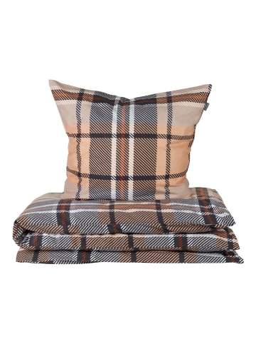 Schiesser Feinbiber-Bettwäsche-Set "Borro" in Beige/ Braun