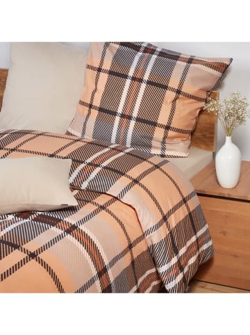 Schiesser Feinbiber-Bettwäsche-Set "Borro" in Beige/ Braun