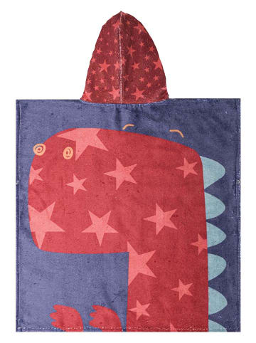 hippodino Badponcho "Dino" donkerblauw/rood