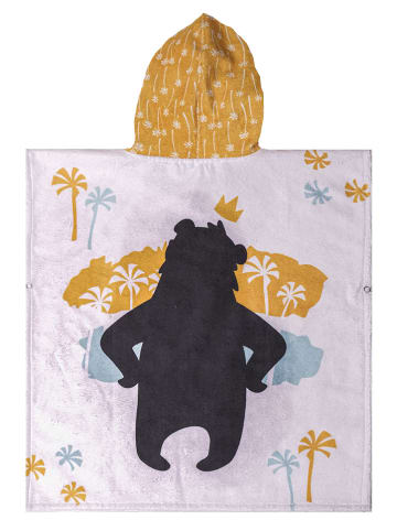 Woody Kids Ręcznik kąpielowy "Cool Bear" w kolorze żółtym z kapturem - 65 x 60 cm