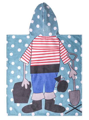 hippodino Ręcznik kąpielowy "Pirate" w kolorze niebieskim z kapturem - 65 x 60 cm