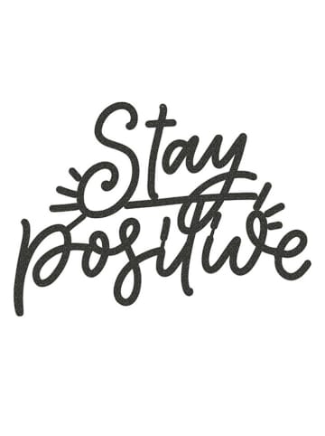 Woody Kids Dekoracja ścienna "Stay Positive" w kolorze czarnym
