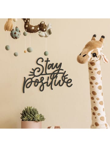 Woody Kids Wanddecoratie "Stay Positive" goudkleurig