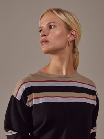 Rodier Wełniany sweter w kolorze czarno-beżowym
