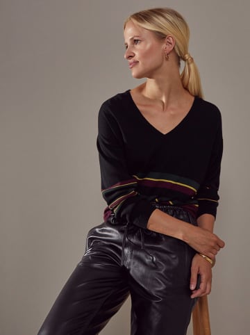 Rodier Wełniany sweter w kolorze czarno-bordowym