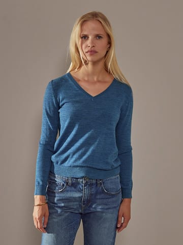 Rodier Wełniany sweter w kolorze błękitnym