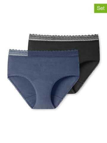 Schiesser 2er-Set: Pantys in Blau/ Schwarz