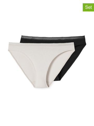 Schiesser 2er-Set: Slips "Rio" in Creme/ Schwarz