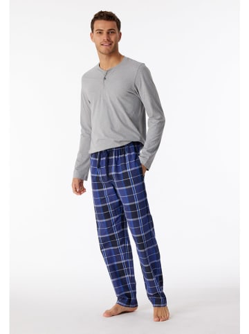 Schiesser Pyjama-Hose in Dunkelblau/ Anthrazit