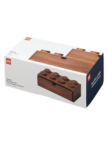 LEGO Pojemnik w kolorze brązowym z szufladami - 31,8 x 11,4 x 15,8 cm