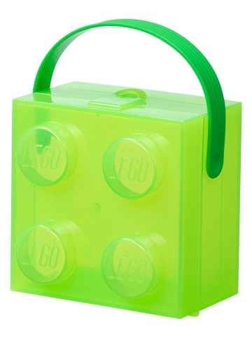 LEGO Pojemnik  "Brick 4" w kolorze zielonym na lunch - 16,5 x 11,6 x 17,3 cm