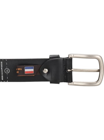 HIDE & STITCHES Leren riem "Frisco" zwart